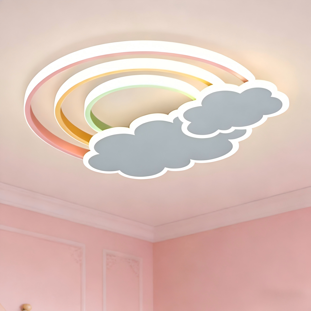 レインボー雲型子供部屋用LED天井照明 | モダンデザイン 3500K