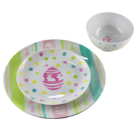 SEBEST service de vaisselle de Pâques réutilisable personnalisé assiette et bol en mélamine vaisselle écologique pour le jour de Pâques
