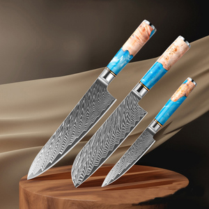IOKO <span class=keywords><strong>Set</strong></span> di <span class=keywords><strong>Coltelli</strong></span> da Cucina Giapponesi in Acciaio Damasco a 67 Strati, Coltello da Macellaio, Trinciante e Affettatrice - Product Image 5