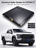 Couverture de benne en alliage d'aluminium pour pick-up FOTON V7 Crew Cab, type Roll-up N-Lock, étanche, avec boîte de rangement verrouillable, installation sans perçage