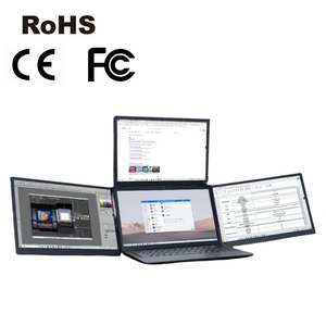 13 14 inch PC Màn hình kép LCD máy tính 3 hiển thị di động có thể gập lại máy tính xách tay màn hình Extender ba màn hình văn phòng chơi game màn hình - Product Image 1