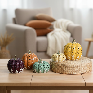 Citrouille en céramique artificielle personnalisée pour Halloween, décorations de fête, petite taille, décoration de la maison - Product Image 1