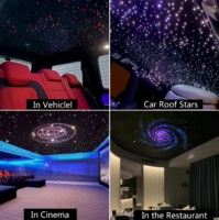 Kit d'éclairage LED à fibres optiques CA Starlight & Shooting Star Headliner avec couleurs émettrices RGBW, compatible APP