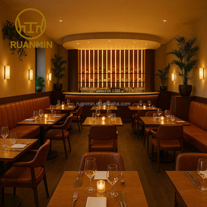 Meubles de restaurant classiques américains, banquettes en cuir PU, associées à des chaises, restaurants de luxe, hôtels, banquets, cafés et bars - Product Image 4