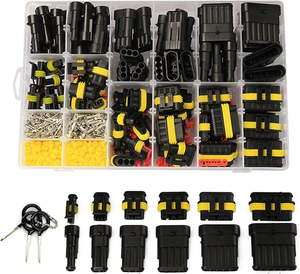 <span class=keywords><strong>Kit</strong></span> <span class=keywords><strong>de</strong></span> Conectores Impermeables para Automóvil T216 <span class=keywords><strong>de</strong></span> 708 Piezas en Caja, Terminales <span class=keywords><strong>de</strong></span> Conector Macho y Hembra, Arnés <span class=keywords><strong>de</strong></span> Cables, Conectores <span class=keywords><strong>de</strong></span> 1 a 6 Orificios - Product Image 1