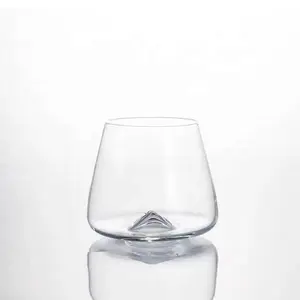 แก้วเหล้าบูร์บงแบบเป่าด้วยมือแก้วคริสตัล,แก้วทรงสก๊อตแบบไม่สม่ำเสมอแก้ววิสกี้ก้นจม