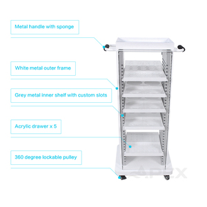 Custom Make up Display <b>Shelf</b> <b>Stand</b> 5 Layer Display Metal Locked Cosmetics Display Cabinet with Pusher and Door for Store - Product Image 2