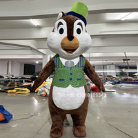 Funtoys Mascotte Écureuil Brun Personnalisé Gonflable de 2/2 m, Costume d'Animal Cartoon Anime Cosplay pour Adulte, Costume de Carnaval