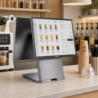Système de point de vente 15,6 pouces pour restaurant, fast-food, machine de commande, double écran tactile, moniteur de caisse, épicerie