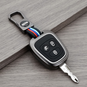 Élégant pour <span class=keywords><strong>Peugeot</strong></span> 206 <span class=keywords><strong>207</strong></span> 406 Citroën C-Elysée Picasso – <span class=keywords><strong>Coque</strong></span> de <span class=keywords><strong>clé</strong></span> de voiture en alliage de zinc et silicone avec porte-clés - Product Image 3