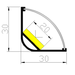 Starlight Design resistente anodizzato ad angolo con <span class=keywords><strong>profilo</strong></span> anodizzato antiurto, si adatta a strisce <span class=keywords><strong>LED</strong></span> adatte <span class=keywords><strong>per</strong></span> sotto-armadio - Product Image 6