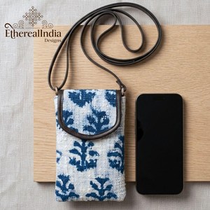 Jaipur Floral Mobile Sling Bag Handmade Block Print Cotton Crossbody Purse Wholesale Manufacturer India Export - Product Image 4