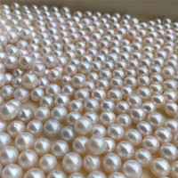 Perles de culture d'eau douce naturelles de 6-7 mm, prix de gros d'usine, perles rondes blanches parfaites pour la fabrication de bijoux