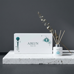 ชุดน้ำหอมปรับอากาศในบ้าน Aikun Private Label Box ดีไซน์หรูหราสไตล์นอร์ดิก ขนาด 120 มล. กลิ่นยูคาลิปตัส บรรจุในขวดเซรามิกรูปทรงกลม พร้อมก้านไม้หอม IP16 เหมาะสำหรับห้องทำงาน - Product Image 1