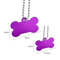 High Quality Colorful Engraved Logo Aluminum Alloy Bone Shape Dog Tag für hunde
