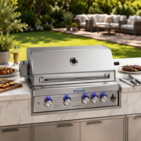 Barbecue extérieur en acier inoxydable 304 sans fumée et facile à nettoyer, adapté au grillage au gaz et au charbon de bois dans les jardins et les patios