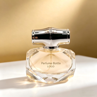Flacon de parfum élégant à vaporisation fine 30ml 50ml, taille personnalisée, design carré transparent, pulvérisateur à pompe, capuchon argenté, boîte de 100 pièces