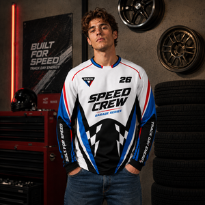 Jersey de Carreras de Manga Larga con Logotipo Personalizado al por Mayor, Uniforme de Equipo de Automovilismo con Combinación de Colores, Ropa para Equipo de Carreras - Product Image 1