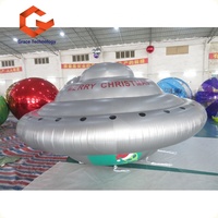 Ballon gonflable UFO de Noël de 15 pieds, ballon volant en hélium, vaisseau spatial extraterrestre pour les événements