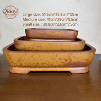 Pots à plantes rectangulaires rétro classiques, pots à fleurs en céramique Yixing pour bonsaï, pots de jardin créatifs avec trou de drainage, écologiques pour l'intérieur