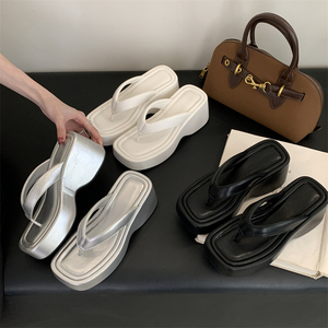 OEM/ODM Customized 2025 New Silver High Heel slippers High Waterproof Platform Wedge Heels Outdoor <b>Sandals</b> - Product Image 4