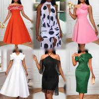 Soldes de liquidation d'usine : Robe d'été décontractée rétro taille haute pour femme – Vêtements en gros en liquidation