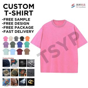 T-Shirt Vintage Lavata Viola Oversize in Morbido Cotone, Abbigliamento Casual Streetwear, Maglietta Neutra di Alta Qualità, Stampa Logo Personalizzata OEM, Vendita all'Ingrosso - Product Image 2