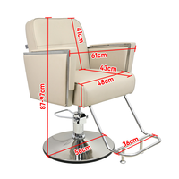 Fauteuil de Barbier Professionnel XFMC, Chaise de Coiffure de Luxe en Cuir Marron, Chaise Hydraulique à Rotation 360 Degrés, Cadre Doré, OEM ODM
