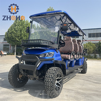 Voiturette de golf de luxe 8 places pour la fête de Noël Voiturette de golf à batterie au lithium avec sièges en peluche Club Car