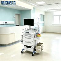 Chariot médical sans couture avec roulettes silencieuses, siège pliable et poteau IV pour la gestion des médicaments au chevet – Vente en gros