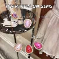 Nouvel Arrivage Perles de Strass en Verre Cristal Écologiques à Coudre de 17 mm en Forme de Cœur avec Montures à Griffes Métalliques Dorées pour Vêtements et Chaussures