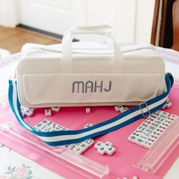 Sac de transport et de rangement pour tuiles de mahjong en toile, grande capacité, à rayures, pour vente en gros
