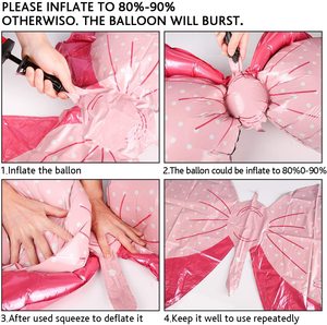 Confezione da 100 Pezzi di Palloncini Rosa Pastello Argento, Palloncini Bianchi, Palloncini a Forma di Papillon e Farfalle Laser per <span class=keywords><strong>Baby</strong></span> Shower Femminile - Product Image 5