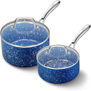 <span class=keywords><strong>Casserole</strong></span> Moderne Classique en <span class=keywords><strong>Aluminium</strong></span> avec Poignée en <span class=keywords><strong>Acier</strong></span> Inoxydable, Revêtement Antiadhésif Multicouche, Intérieur Céramique Effet Marbre, Compatible Gaz - Product Image 3