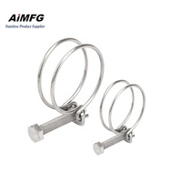 Collier de serrage à ressort double fil en acier inoxydable réglable, prix de gros Chine, raccord de tuyau 3/4, personnalisé pour tuyaux