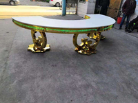 Tables de mariage demi-lune avec plateau en verre, design moderne pour hôtel, salon et usage extérieur