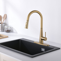 Robinet de cuisine en acier inoxydable doré, rotatif à 360 degrés, avec poignée unique, personnalisable