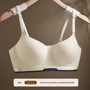 Reggiseno Senza Cuciture Senza <span class=keywords><strong>Ferretto</strong></span> per Donne <span class=keywords><strong>con</strong></span> Seno Piccolo Push-Up Coppa Fissa <span class=keywords><strong>Fascia</strong></span> Sportiva Comoda <span class=keywords><strong>con</strong></span> Spalline Sottili - Product Image 1