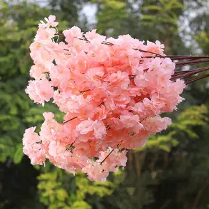 Fleurs de cerisier en soie, branche Sakura, fleurs artificielles, décoration de mariage, pour la maison, pour l'extérieur, Diy, vente en gros