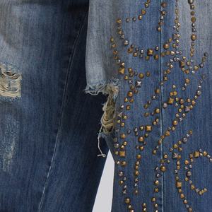 กางเกงยีนส์ขายาวสำหรับสุภาพสตรีแนววินเทจประดับพลอยเทียมสำหรับ2025 - Product Image 4