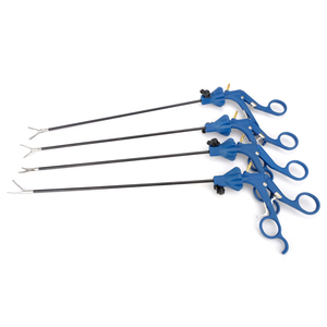 Instrumen bedah laparoskopik medis pegangan biru dengan kunci 5mm, Tang potong untuk operasi perut - Product Image 1