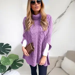 Individueller Strickpullover Herbst 2024 neu Rundhalsausschnitt solide Farbe Street-Hipster-Wolle-Pullover lockere modische Pullover Damen-Schale