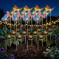 Lampe solaire de jardin en forme de papillon, lumière halogène, piquet de jardin, plastique, étanche IP65, pour l'éclairage paysager domestique