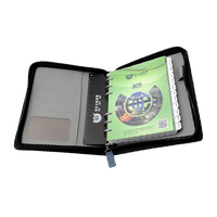 Carpeta Portadocumentos FOCUS Travel con Correa, 5 Ranuras para Tarjetas, Cubierta para Carpeta de Anillas con 6 Anillos