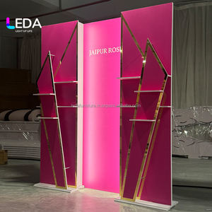 Fondo Acrílico Profesional Moderno de Primera Calidad LEDA para Bodas y Eventos, Color Rojo Rosa, con Diseño Desmontable - Nueva Llegada - Product Image 4