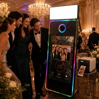 Photo Booth Cermin Ajaib Kaca 70 Inci Layar Sentuh 43 Inci I5 Generasi ke-6 8+256GB SSD Kamera Lampu RGB untuk Pernikahan