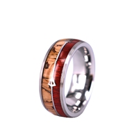 Bois de liège et palissandre deux flèches de chasse en argent incrusté dôme bague en tungstène pour la fête de mariage anniversaire saint valentin idée cadeau
