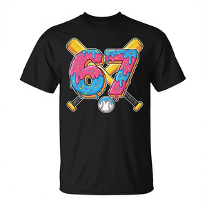 T-shirt Baseball Drip Number 67 Player Birthday Meme Gen Alpha - Product Image 2
