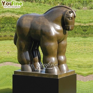Famosa estatua de caballo de <span class=keywords><strong>Fernando</strong></span> Botero de bronce abstracto al aire libre - Product Image 2