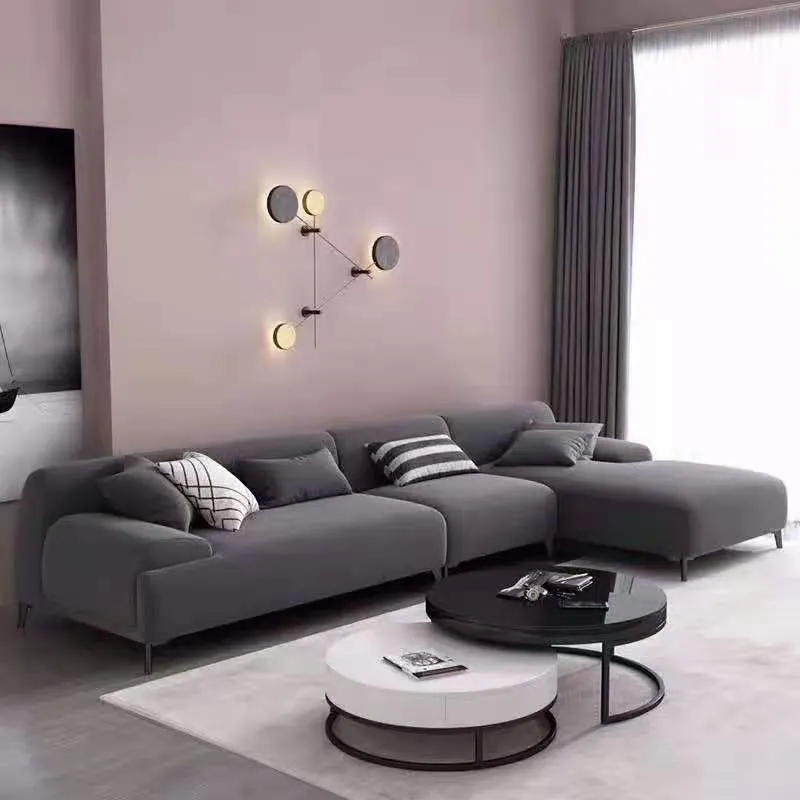 Produsen Cina Modern Bentuk L Tempat Tidur Sofa Ruang Tamu Furnitur Tempat Tidur Sofa